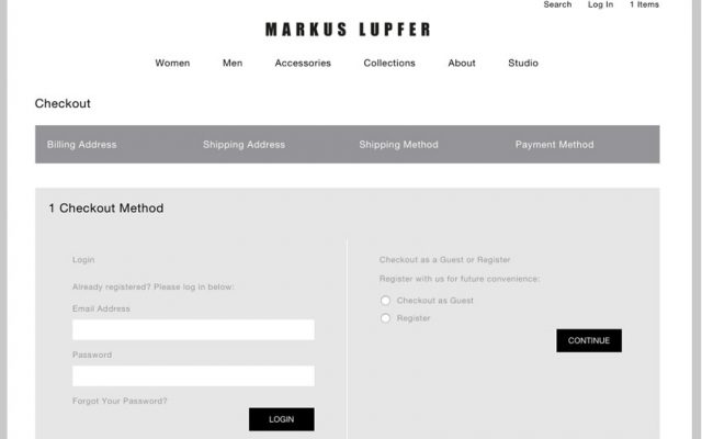 Markus Lupfer checkout page