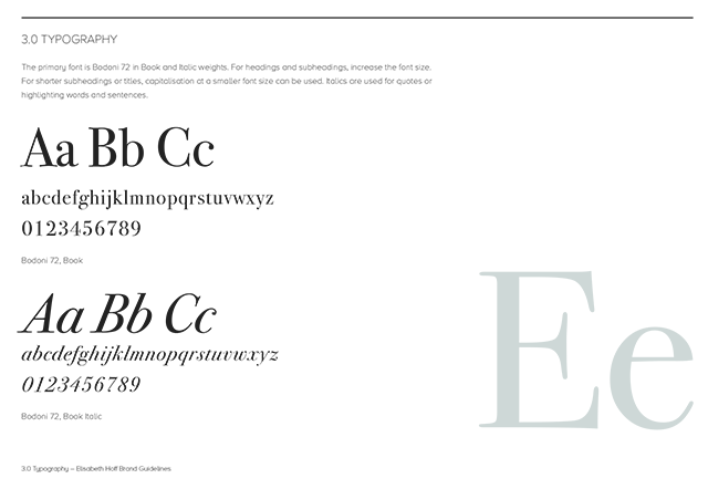 Elisabeth Hoff Branding – Typography