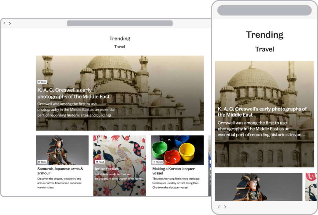 Explore the Collection 2.0 has an editorial theme of the month which could be based on a holiday like Black history month or Christmas or something in the news